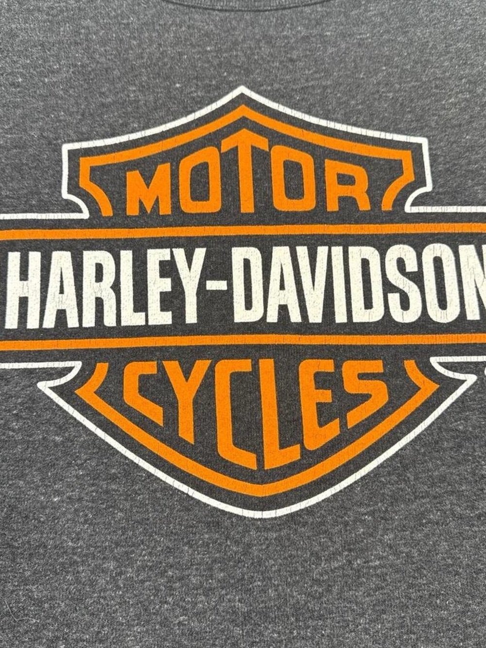 Harley-Davidson Charcoal Crewneck Sweatshirt with Orange & White Shield - Picture 4 of 7